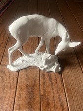 Germany Kaiser Porcelain White Bisque Sculpture - Deer with Fawn G Bochmann picture