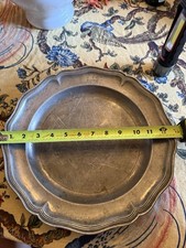 French, mid-to-late 18th century pewter plate/charger picture