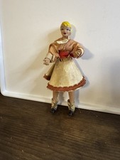 Vintage Roldan Klumpe Style 7” Poseable Folk Doll Wire Body Handmade 1950s-60s picture