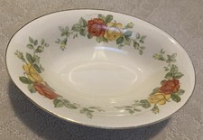 Vintage Paden City Pottery 9.5” Serving Vegetable Bowl Minion Mandarin flowers picture