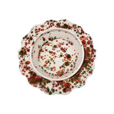 Vtg Ash Tray Trinket Tray Candy Dish Splatter Speckle Red Green 70s MCM Retro picture