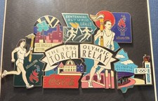 1996 Olympic Torch Relay Lapel Pin Set 721/5000 (with frame) 9”x11” picture