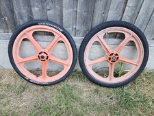Skyway Tuff Wheels 2 II 11 BMX Old School Orange x2 pair set picture