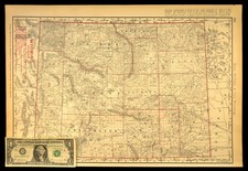 1901 Antique Wyoming Railroad Map Large Atlas UP RR Wind River Reservation DATED picture
