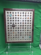 RAILROAD DATE NAILS – Antique Round Head Numbers - total 107 Display Wood Box picture