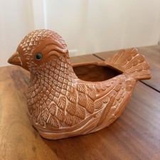 Vintage 1985 Teleflora Terracotta Bird Planter Yard Art Dove Pheasant Pottery picture