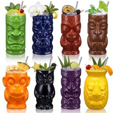Yungyan 8 Pcs Ceramic Tiki Mugs for Cocktails Tiki Cups for Party Hawaiian Cu... picture