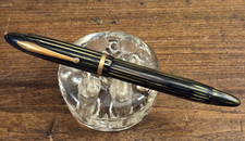 Vtg Sheaffer Balance? Craftsman? Fountain Pen Feather Touch 5 Nib Grn/Blk Stripe picture