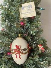 1990 Gump's Collectible Christmas Bell Goose Egg Christmas Ornament Signed picture