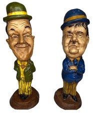 Esco LAUREL AND HARDY CHALKWARE PLASTER STATUES 18” picture