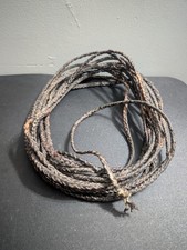 Vintage Rawhide Leather Riata Lariat Lasso 30 ft Handcrafted picture