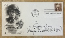 Burgess Meredith GI Joe Signed 1st Day Cover AUTO   Over 1000 First Day Auto's picture