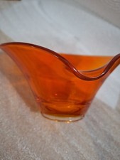 Vtg.Early Viking Art Epic Bon Bon Candy Dish~Persimmon Bright Orange~1960's~4015 picture