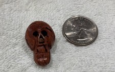 Antique Miniature Skull Carved From A Peach Pit Stone picture