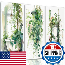 Ryzqubf 3Pcs Framed Botanical Bathroom Wall Art Sage Green Leaves Canvas picture