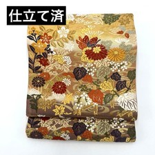 Nishijin-ori Silk Fukuro Obi Unused Kimono Belt, Elegant, 4.5m, Slight Stains picture