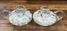 VINTAGE JOE ST. CLAIR ART GLASS CANDLE HOLDER/PAPERWEIGHT SET picture
