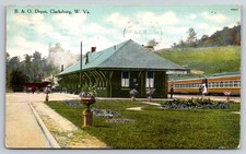 B. & O. Railroad Depot Clarksburg West Virginia Train Station Postcard picture