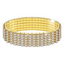 [Lucbuy] Rhinestone Stretch Bracelet Sparkling Diamond Tennis Bracelet, Silver _ picture
