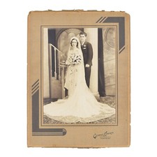 VTG 1920's Formal Wedding Portrait George Karide’s Milwaukee WI 8.5” x 11” picture