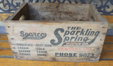 Vintage SPARCO BEVERAGES SPARKLING SPRING WATER Kenosha Ph 9023 Wood Soda Crate picture