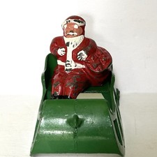 Vintage Barclay Lead Cast Metal SANTA  CLAUS With Sack Of Toys Sleigh CHRISTMAS picture