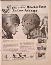 1941 Poll Parrot girls and boys shoes Vintage Ad 14 x 10 listen mothers picture
