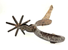 Single Antique hand forged 8 pointed IRON SPUR Cowboy Western Primitive picture