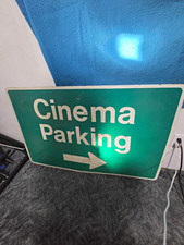Vintage Green Cinema Parking Sign - Right Arrow Directional Parking Arrow Sign picture