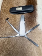 Vintage Stainless Japan Pipe Cleaning Multi Tool Pocket Knife. NEW. W POUCH. picture