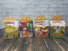 SET of 4 - Vintage - 1989 - McDonald's Happy Meal Box - GARFIELD picture