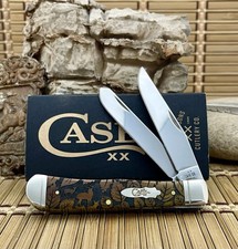 Case XX USA Antique Bone DEER Buck & Doe Wildlife Series 1/500 Trapper Knife picture