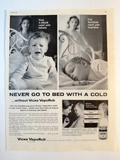 Vintage 1960 Vicks VapoRub Crying Sick Child Advertisement Print Ad picture
