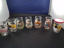 Vintage Lot Of 7 Welch's Glass Jelly Jars Peanuts Pooh Looney Tunes Snoopy Rare picture