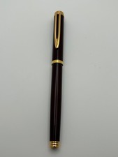 Rare Waterman Gentleman Fountain Pen Burgundy Lacquer - 18 Carat Solid Gold Nib picture