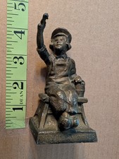 Vintage 1920 Dutch Boy Painter Metal Antique Advertising Paperweight Figurine picture