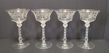 4 Antique Heisey Olympiad Tall Champagne/Sherbert Glasses 6.5
