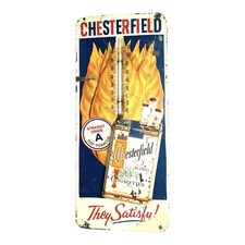 Antique Chesterfield Cigarettes Advertising Thermometer - Working - Tobacco Ad picture