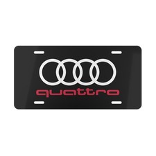 Audi Quattro Front License Plate Tag Vanity Style – Auto Metal Aluminum picture