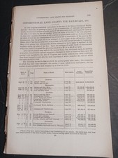 1875 CONGRESSIONAL LAND GRANTS FOR RAILROADS report Document List States Acres picture