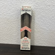 Denman D3 British Made Traditional Vtg 70s NOS styling brush In Original Box picture