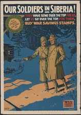 Chicago Illinois 1918 Our Soldiers in Siberia Czech Slovak War Stamps Poster picture