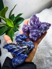 1pc Natural Mixed Quartz Carved Pterosaur Skull Crystal Reiki Decor Random picture