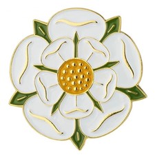 Yorkshire White Rose Enamel Badge Lapel Pin picture