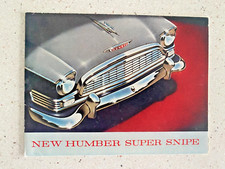 Vintage New Humber Super Snipe Brochure Automobile Dealer Fold Out Poster picture