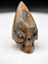 Aventurine Pendant Face Guerrero Mexico Anuannki Ancient Alien Ojuelos picture