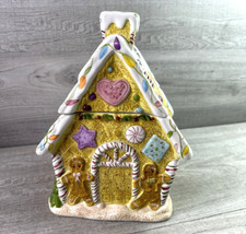 Laurie Gates Ceramic Cookie Jar Gingerbread Cookie House  