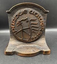 Purdue University Cast Iron Metal 1 Bookend Vintage Gryphon Griffin Logo 68-69' picture