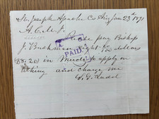 1891 MORMON BROOKLYN SAINTS passenger signed receipt SAMUEL LADD /BISHOP BUSHMAN picture