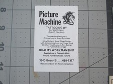 vtg Tattoo business card - Picture Machine Pat Martynuik San Francisco CA D picture